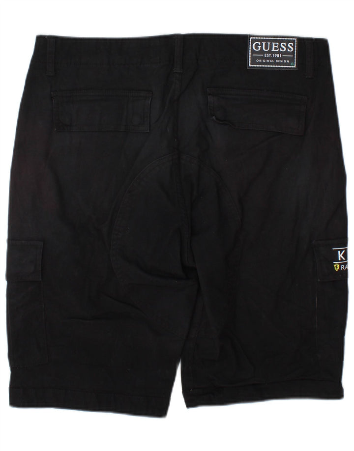 Guess Mens Cargo Shorts W32 Medio Algodón Negro