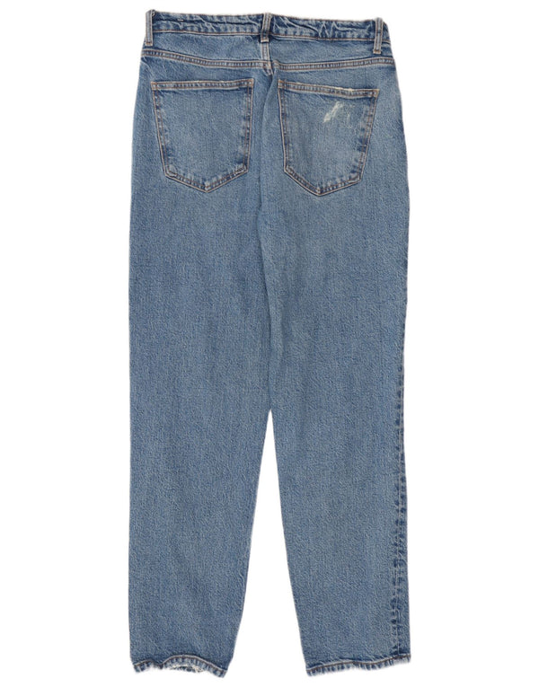 Zara Womens High Rise Tapered Jeans EU 40 Medium W30 L28 Blue Cotton