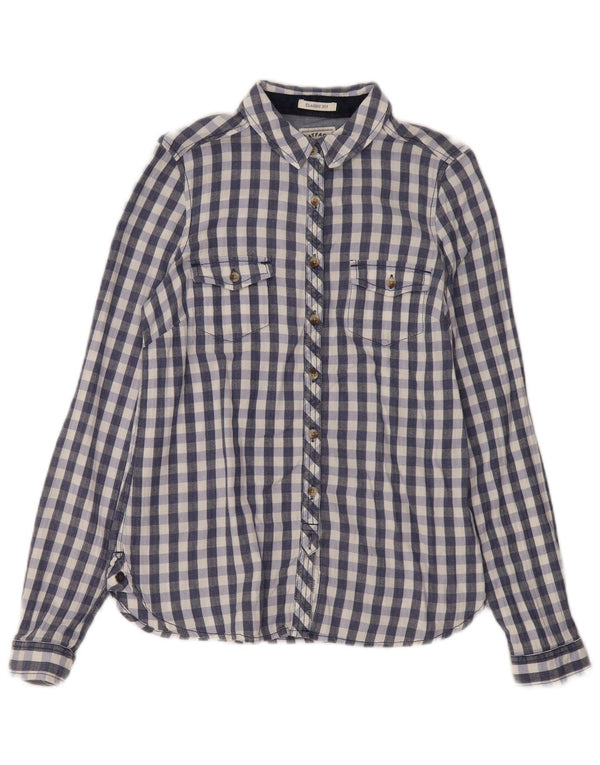 Camisa de franela de corte clásico para mujer de Fat Face UK 40 Medium Azul marino Gingham