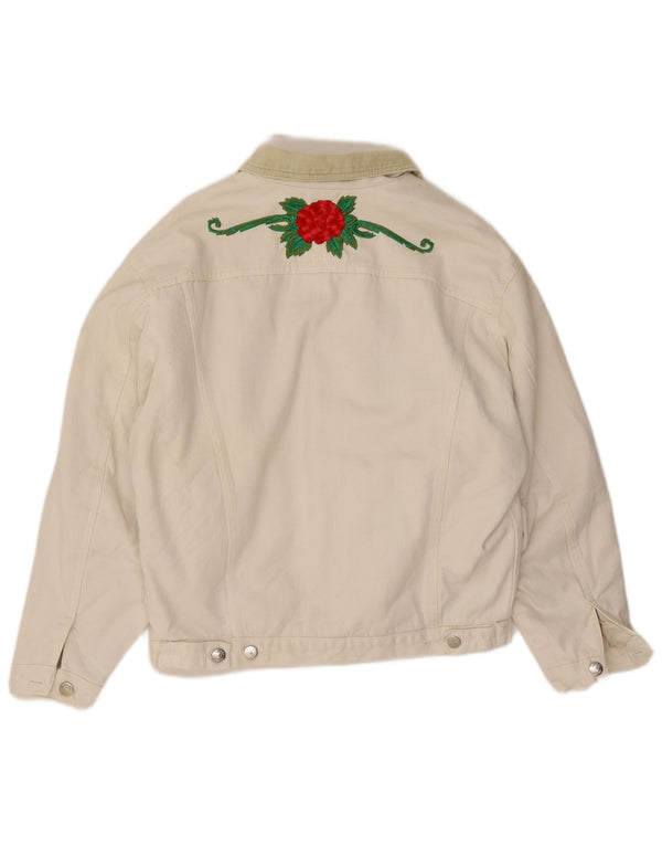 El Charro Chaqueta vaquera para hombre UK 36 Small White Floral