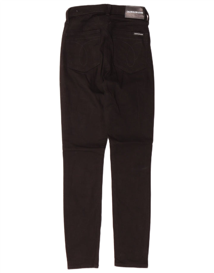 CALVIN KLEIN Vaqueros ajustados de cintura alta para mujer W26 L30 Algodón negro