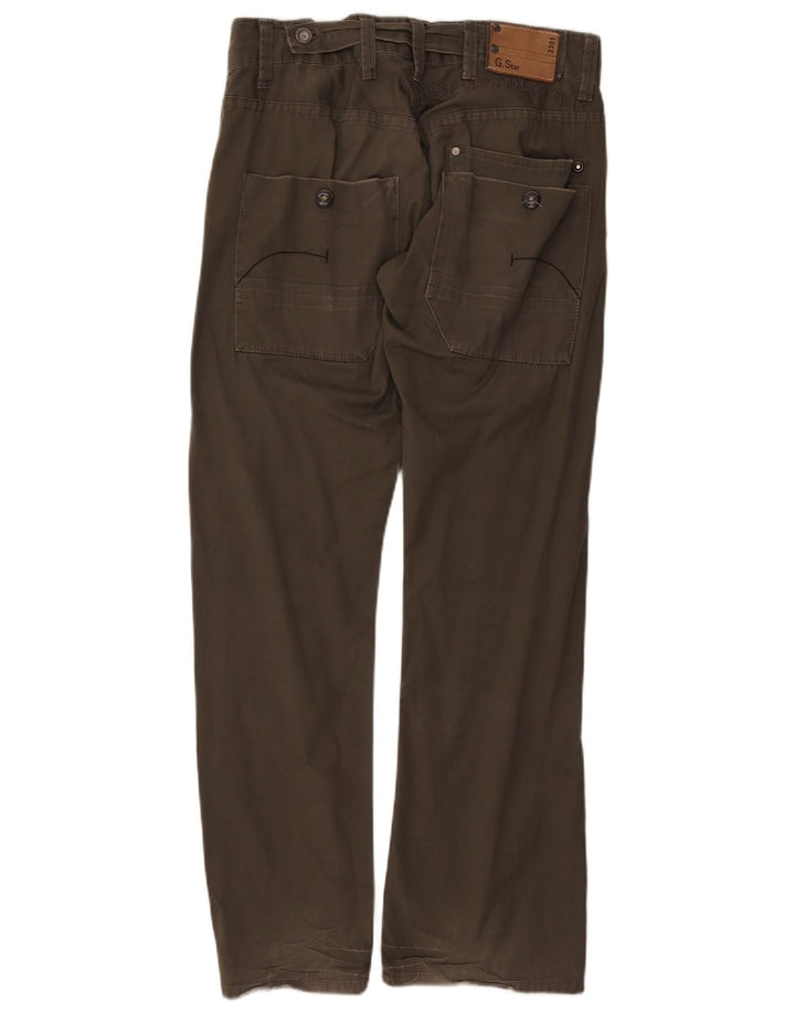 G-STAR Mujer 3301 Pantalones Cargo Rectos W33 L32 Algodón Caqui