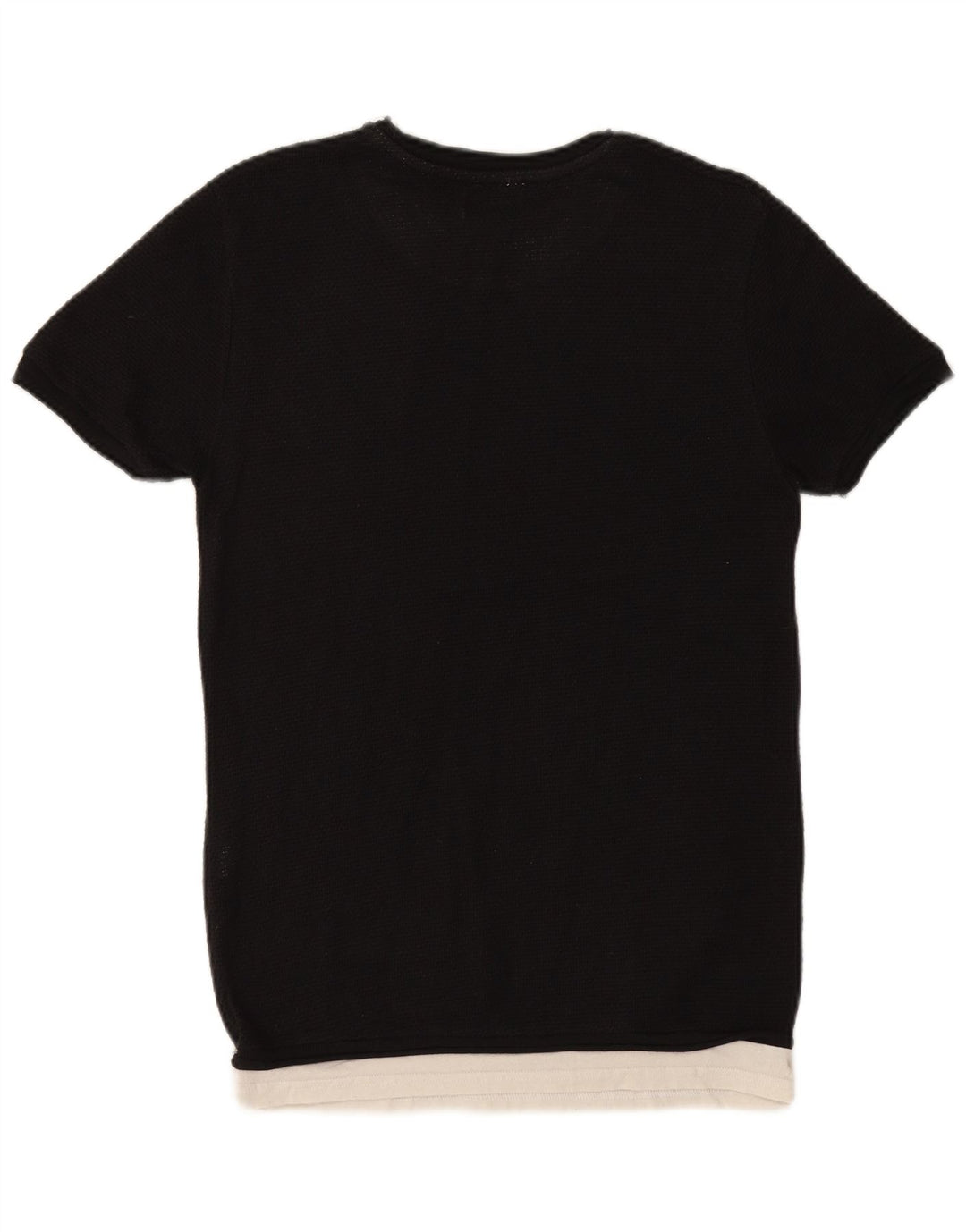 ZARA Hombre Camiseta Top Medium Negro Algodón
