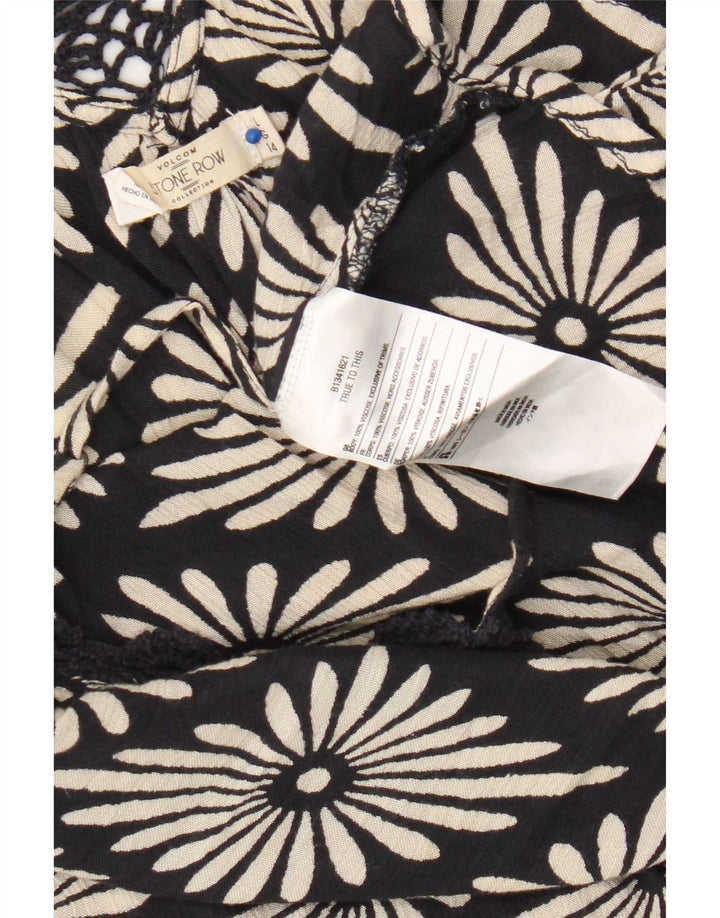 Volcom Cami Top para mujer UK 40 Grande Viscosa floral negra