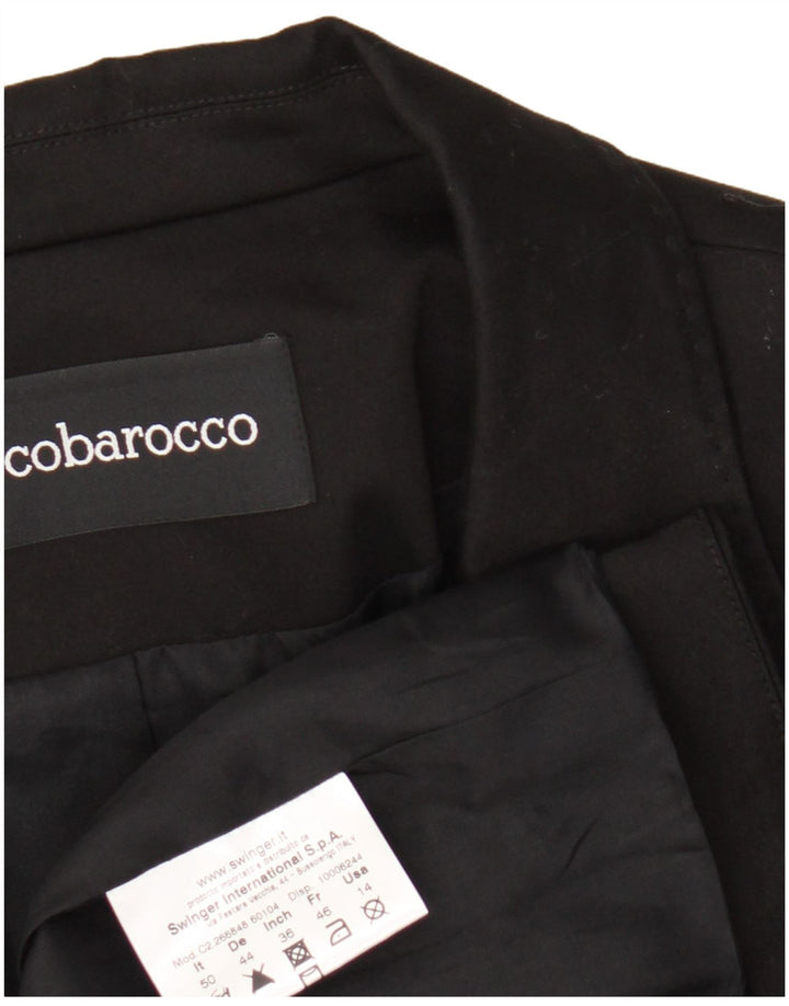Roccobarocco Chaqueta Blazer de 2 Botones para Mujer IT 50 XL Algodón Negro
