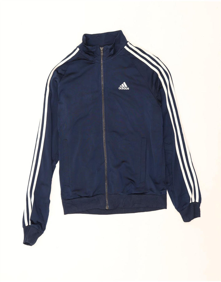 Adidas Hombre Chándal Top Chaqueta Pequeña Azul Marino Colorblock Poliéster