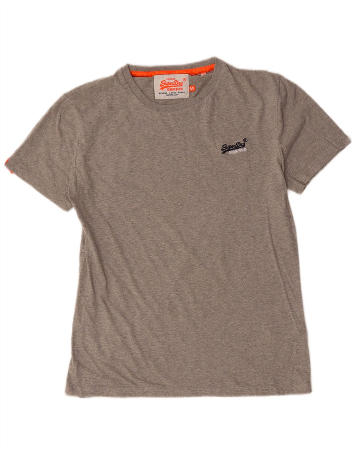Superdry Hombre Camiseta Top Algodón Gris Medio