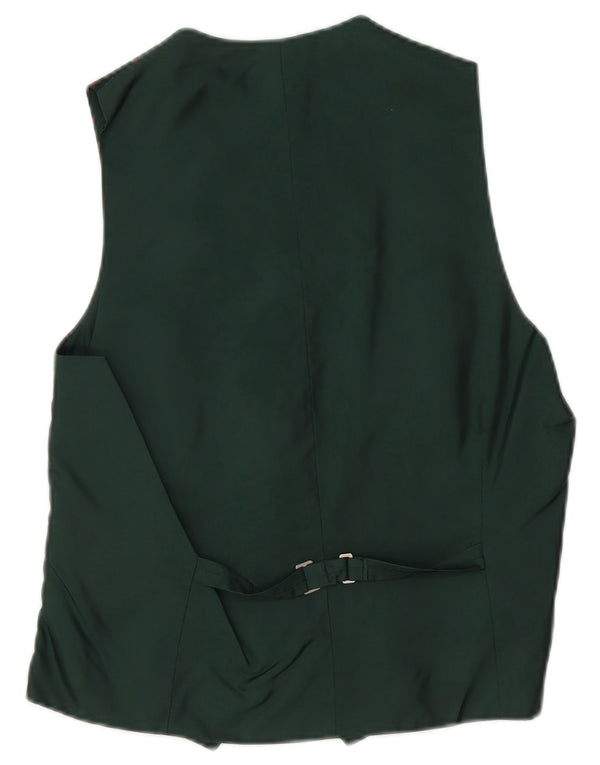 Chaleco vintage para hombre IT 46 Poliéster floral verde pequeño