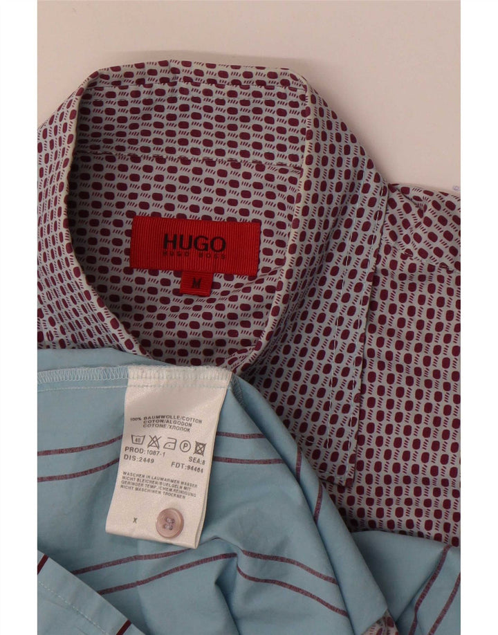 Camisa Hugo Boss Hombre Algodón Rayas Azul Medio