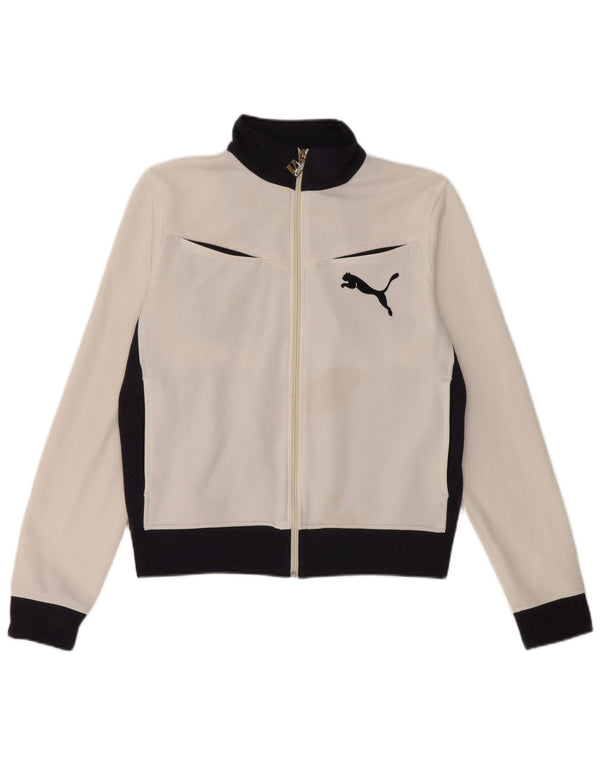 Puma Chaqueta de chándal para mujer UK 40 Mediana Blanco Colorblock Poliéster