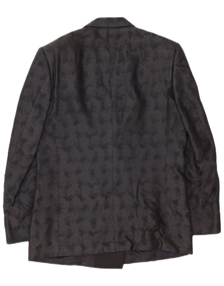 Pierre Cardin Chaqueta Blazer para Hombre IT 50 Grande Negro Geométrico Clásico