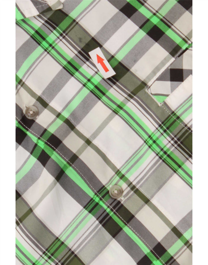 Chaps Camisa de manga corta para hombre 2XL Poliéster a cuadros verdes