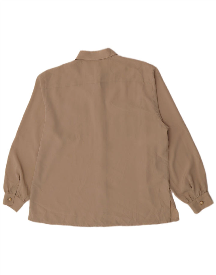 Michele Boyard Blusa camisera extragrande para mujer IT 42 Poliéster caqui medio