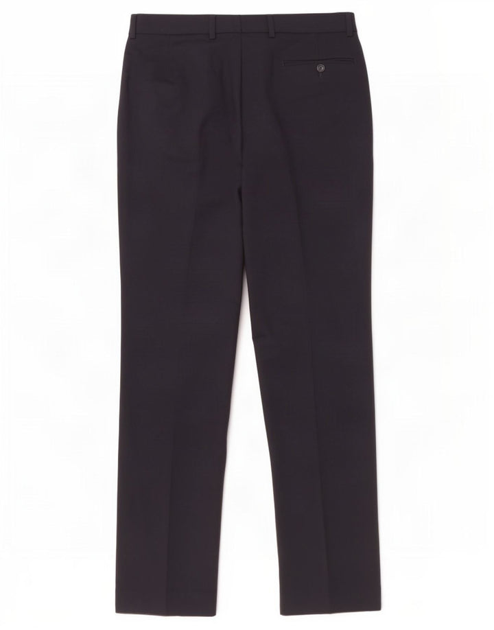Pantalón de traje recto para mujer Marks & Spencer W32 L33 Lana azul marino