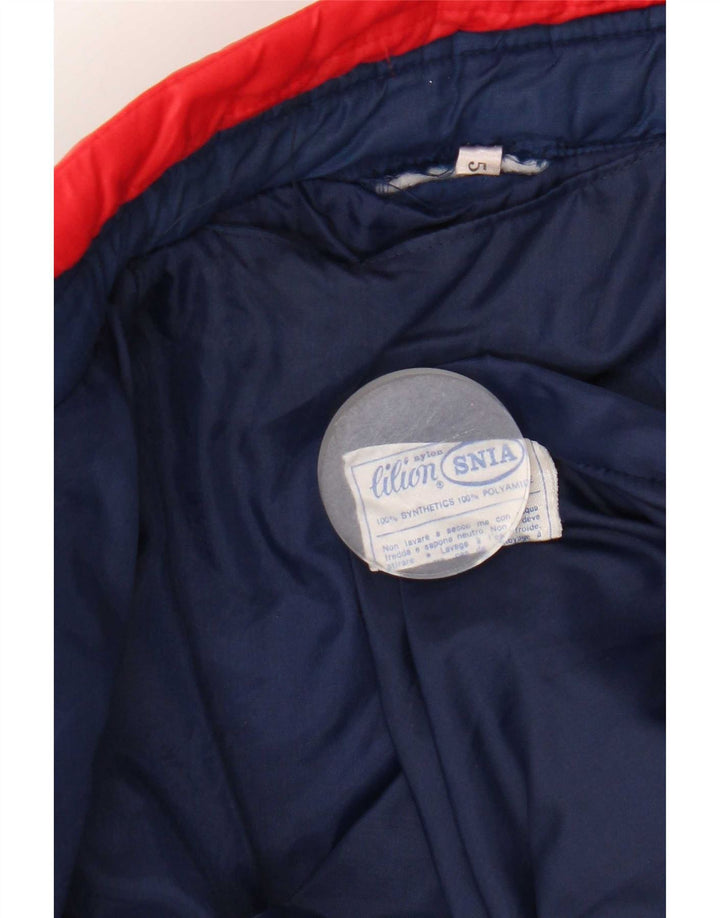 Vintage mujer chaqueta acolchada Reino Unido 14 medio azul colorblock nylon