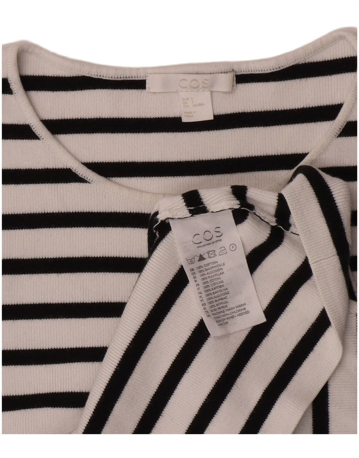 Cos Top para mujer manga larga UK 10 Small White Stripes