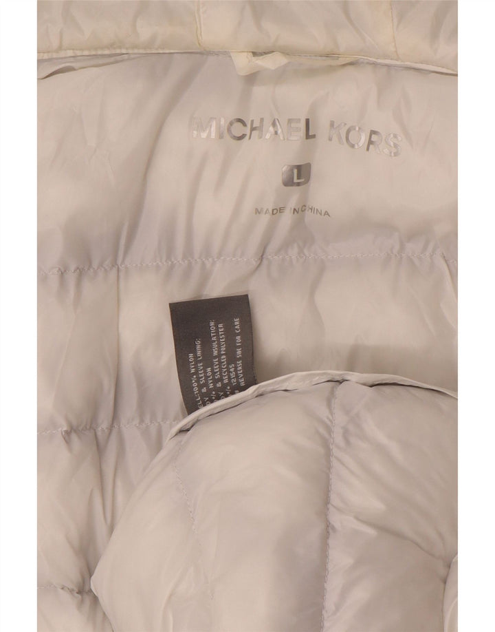 MICHAEL KORS Chaqueta acolchada con gráfico para hombre Reino Unido 40 Grande Gris Colorblock