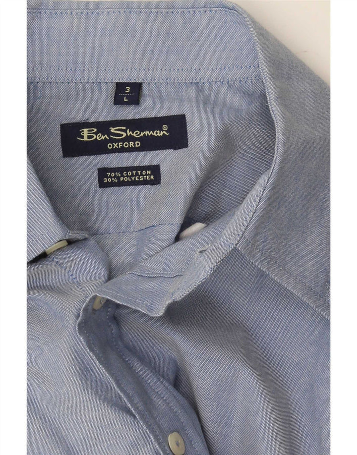 Ben Sherman Camisa Oxford para hombre Algodón azul grande