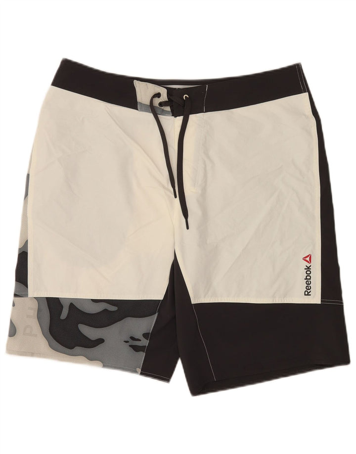 Reebok Speedwick Graphic Bañador tipo shorts para hombre, tamaño mediano, color negro