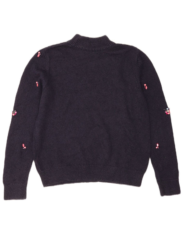 Marks & Spencer Jersey con Cuello Alto para Mujer UK 10 Small Azul Marino
