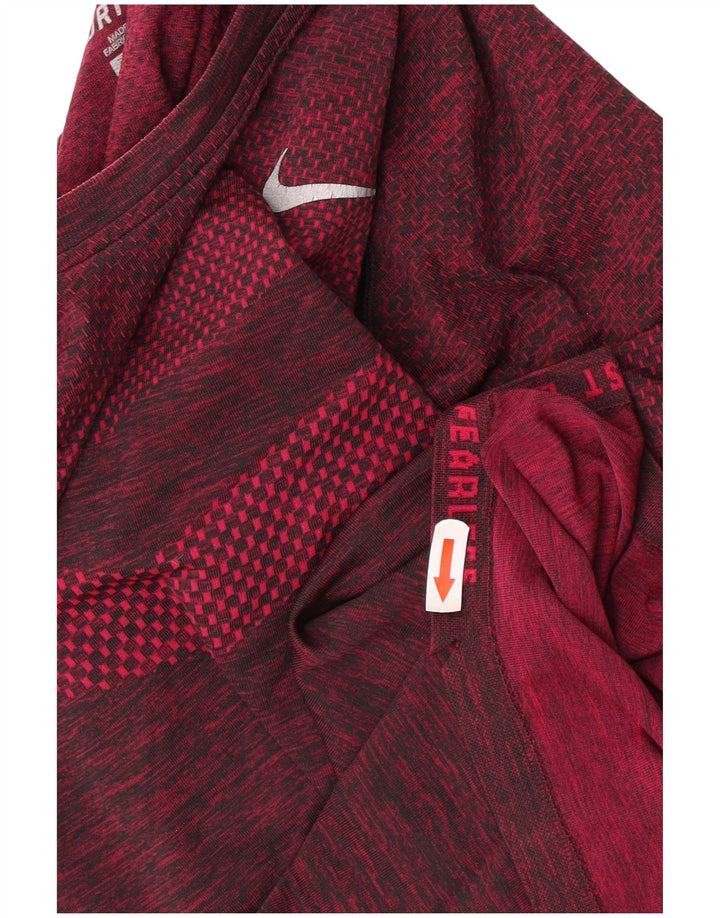 Camiseta Nike Dri Fit para hombre Top medio borgoña moteado