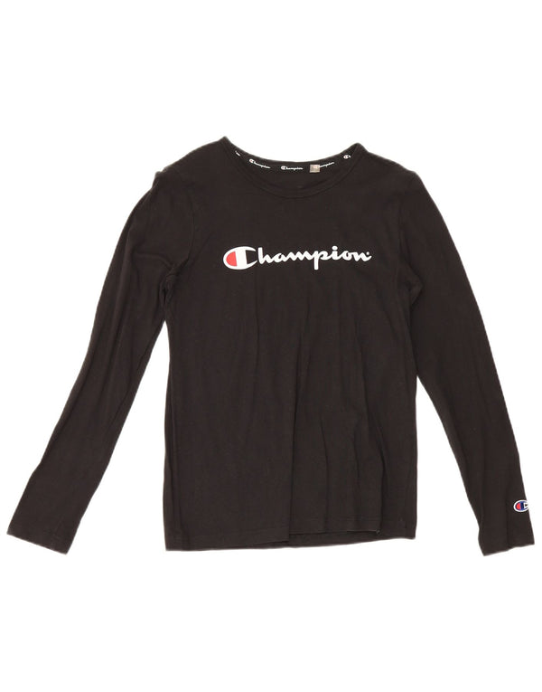 Champion Camiseta gráfica para niños de manga larga 13-14 años Negro Algodón Deportes