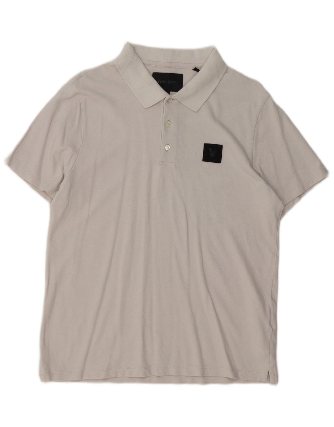 LYLE & SCOTT Polo para hombre grande de algodón blanco roto