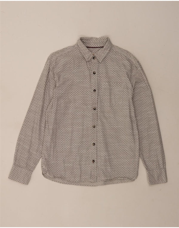 Camisa de hombre Fat Face de algodón con lunares gris medio