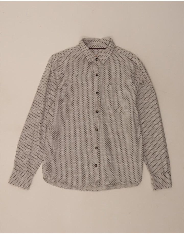 Camisa de hombre Fat Face de algodón con lunares gris medio