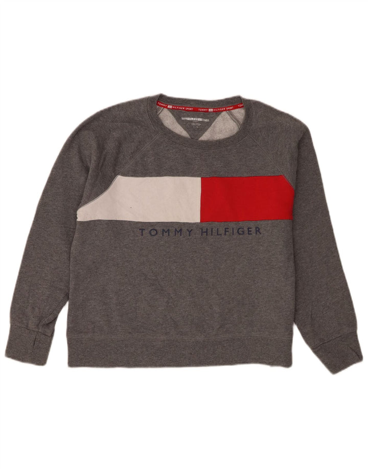 Tommy Hilfiger Sudadera para mujer Jumper UK 46 Grande Gris Colorblock