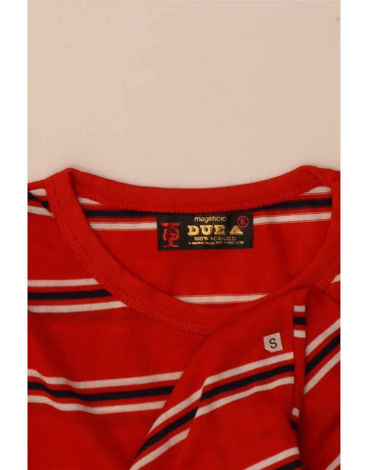 Vintage camiseta para hombre Top pequeño acrílico a rayas rojas