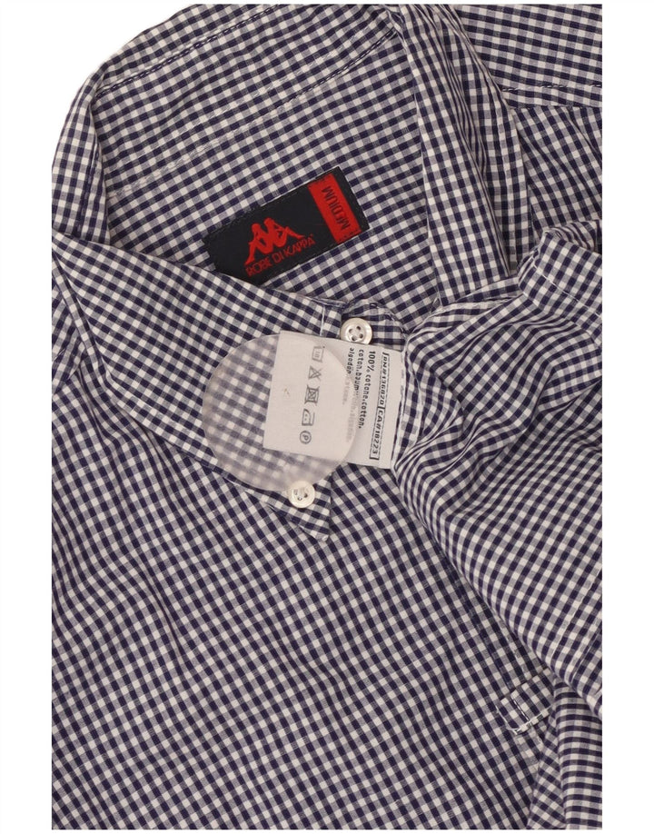Camisa Kappa Hombre Algodón Vichy Azul Medio
