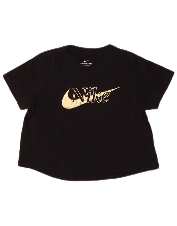 Nike Camiseta corta con gráfico para niña 10-11 años Mediana Negro Algodón
