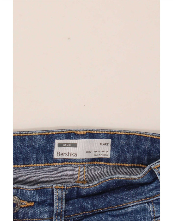 Bershka Vaqueros Acampanados Mujer EU 34 XS W24 L32 Azul