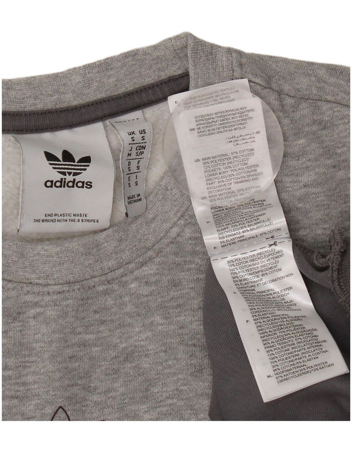 ADIDAS Hombre Sudadera Jumper Small Gris Colorblock Algodón