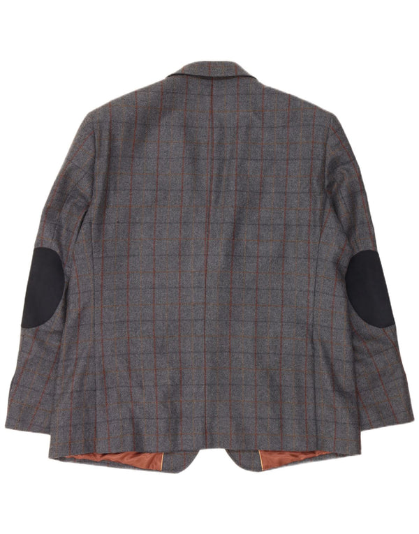 Woolrich Chaqueta tipo blazer de 2 botones para hombre UK 48 4XL Lana a cuadros gris