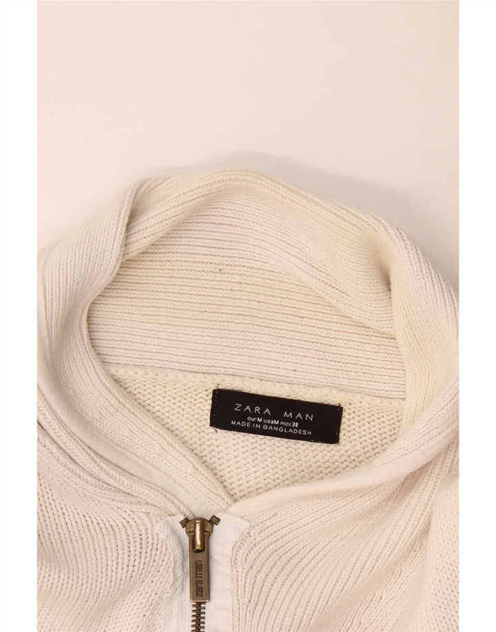 Zara Jersey tipo jersey con cuello chal para hombre Medium Off White