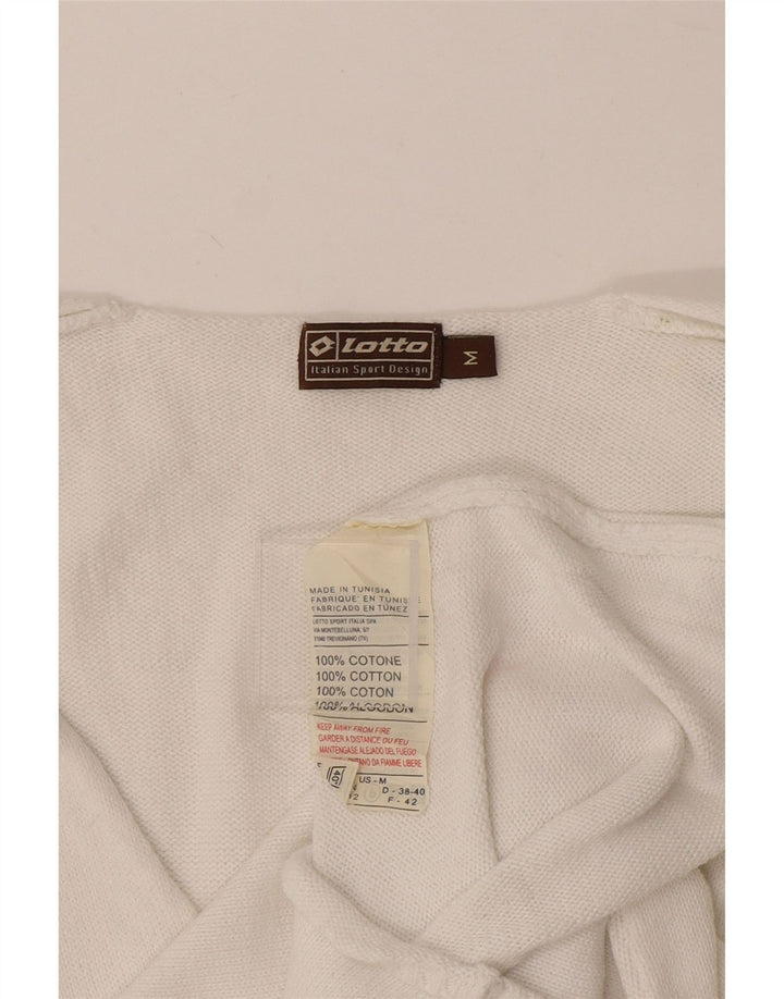 Lotto Jersey con cuello en V para mujer UK 40 Algodón blanco mediano