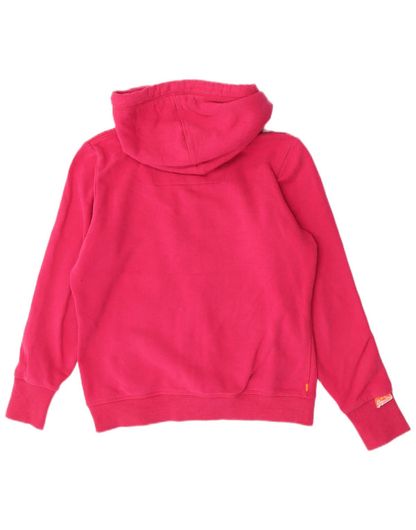 Superdry Sudadera con capucha y cremallera para mujer Reino Unido 44 Grande Algodón rosa