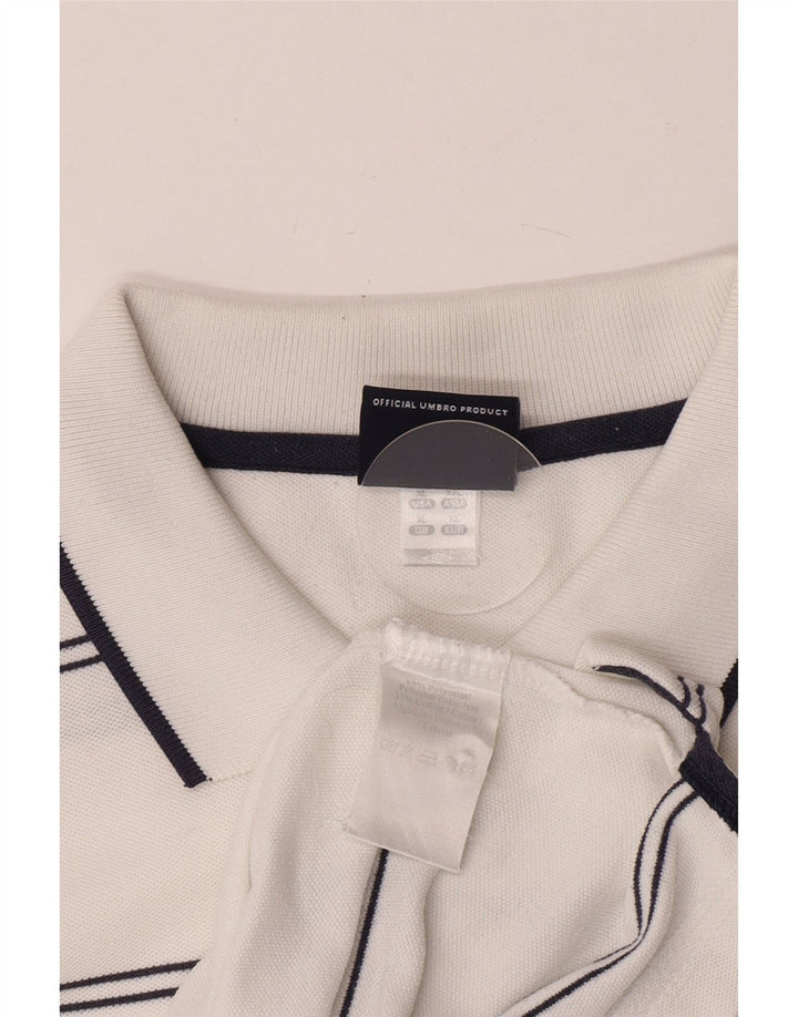 Polo Umbro Hombre XL Algodón Rayas Blanco