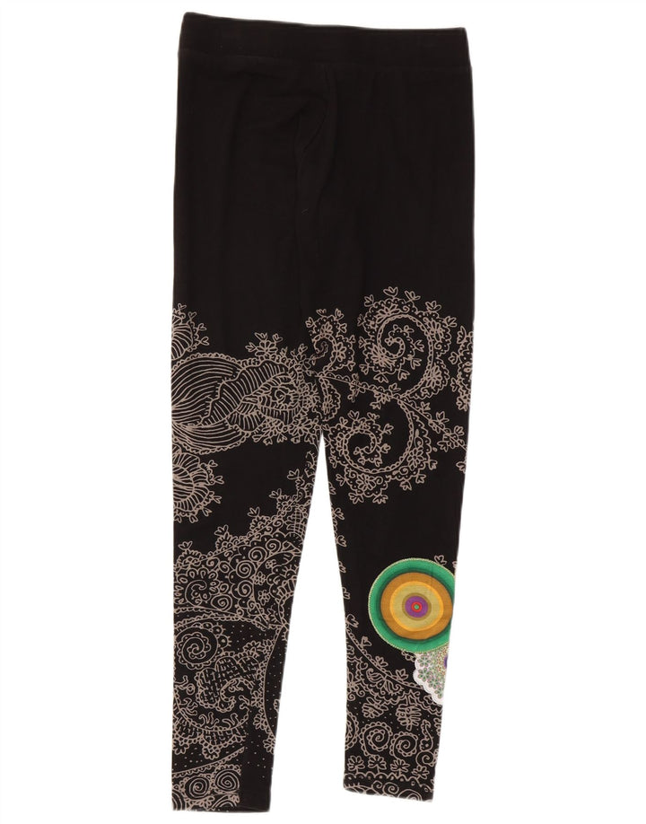 Desigual Leggings gráficos para mujer Reino Unido 12 Mediano Negro Paisley