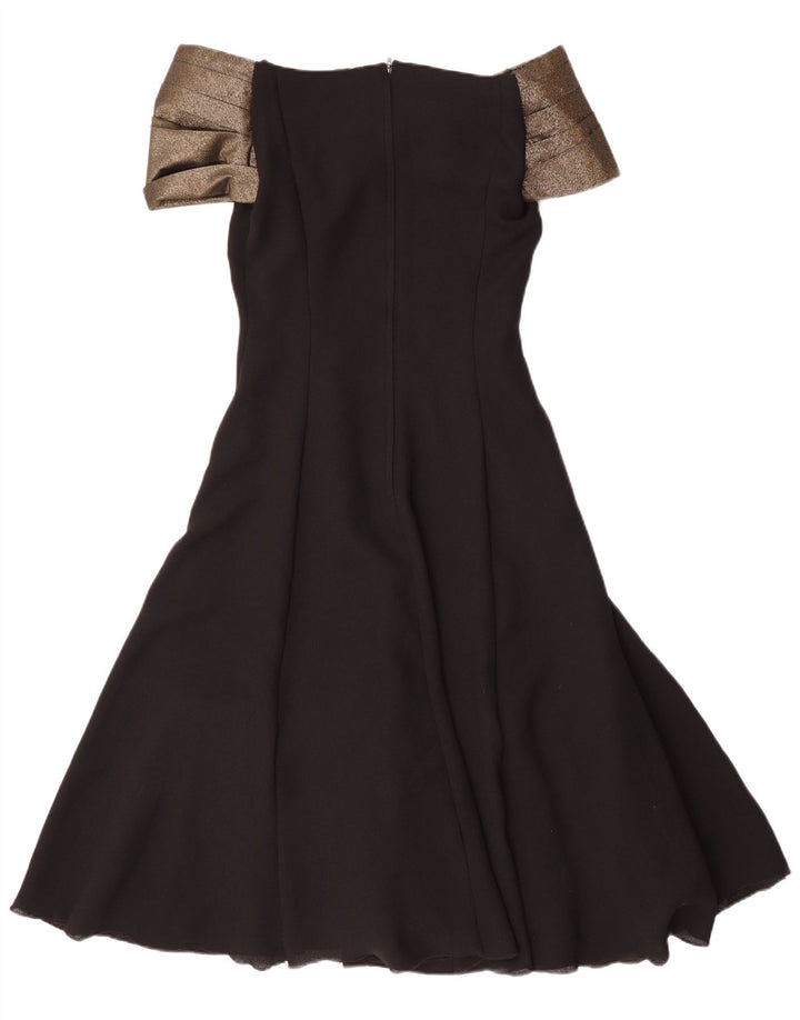 Yessica Vestido con hombros descubiertos para mujer EU 36 Pequeño Poliéster con bloques de color negro