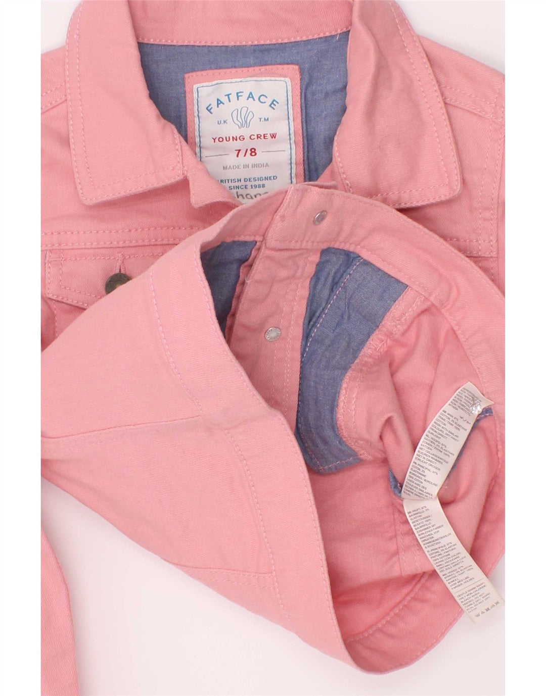 Chaqueta vaquera para niña Fat Face 7-8 años Rosa Algodón