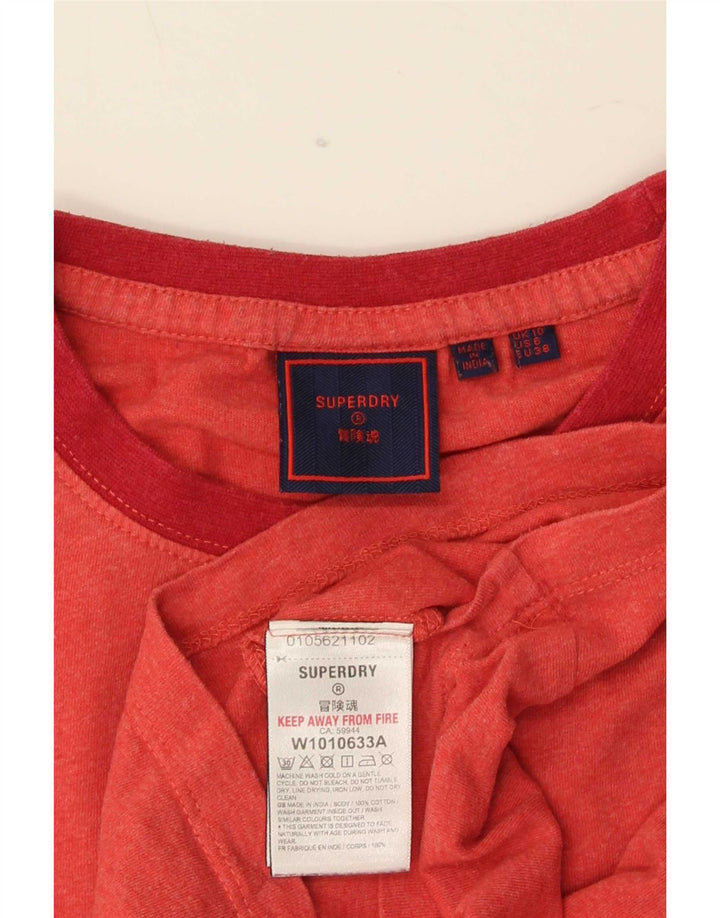 Superdry Camiseta para Mujer Top UK 10 Small Red Cotton