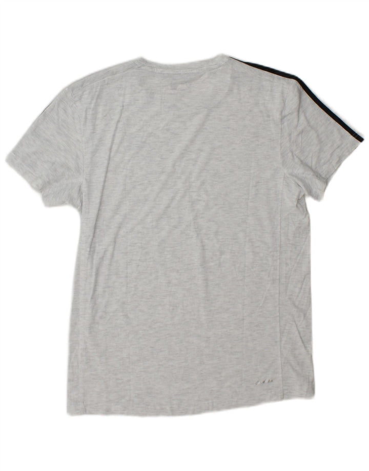 Adidas Hombre Climalite Camiseta Top Gris Medio Moteado
