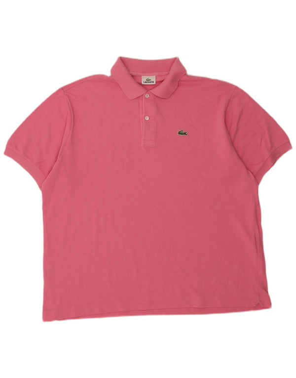 Lacoste Mens Polo Shirt Size 7 2XL Pink Cotton
