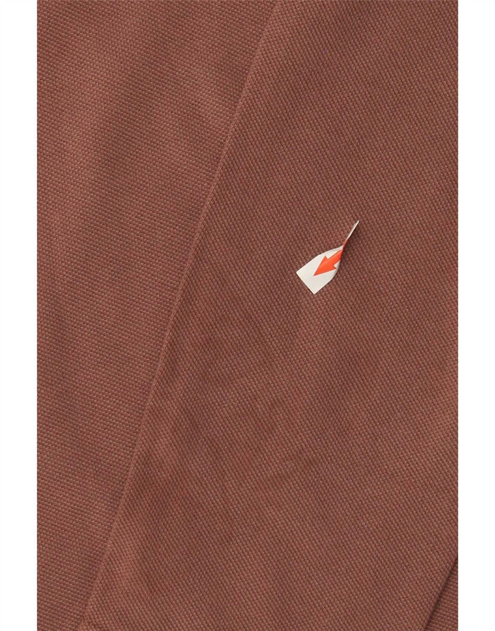 Polo de hombre Fat Face de manga larga de algodón marrón medio