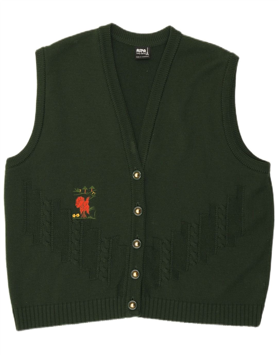 Aspa Cárdigan gráfico sin mangas para mujer EU 46 XL Poliacrílico verde