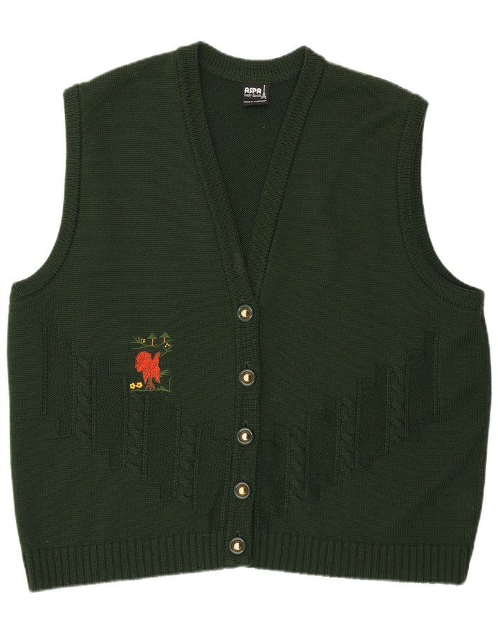 Aspa Cárdigan gráfico sin mangas para mujer EU 46 XL Poliacrílico verde