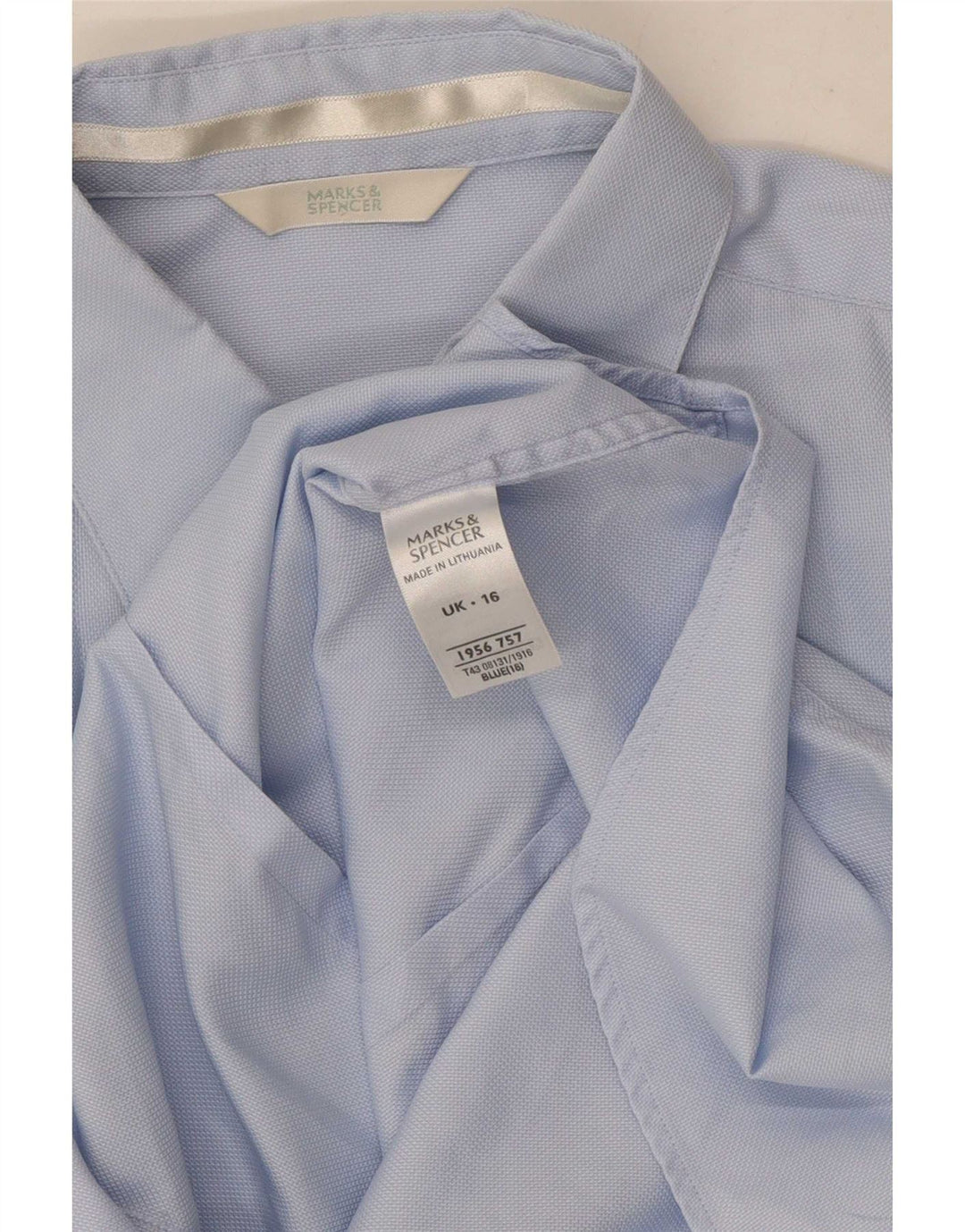 Marks & Spencer Camisa formal para mujer UK16 Grande Algodón azul